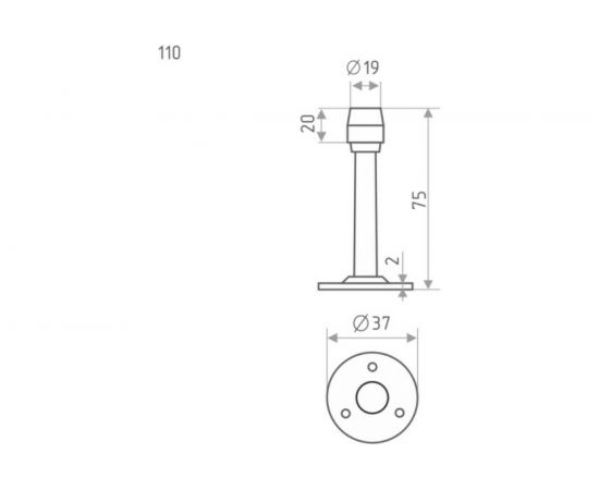 Дверной настенный ограничитель НОРА-М 110 ст.медь 14887 – изображение 3
