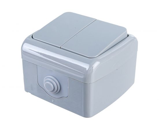 Двухклавишный выключатель IEK ВС-20-2-0-A, открытой установки, 10А, IP54, AQUATIC EVA20-K03-10-54 – изображение 3