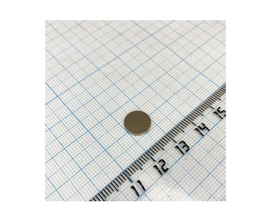 Неодимовый магнит Проф-Магнит диск D10x1 мм N35, 100шт. NdFeB 10x1 N35 – изображение 3