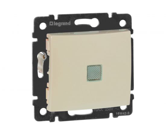 Механизм переключателя Legrand Valena на 2 направления 1-клавишный СП с зеленой индикацией слоновая кость Leg 774326 – изображение 3
