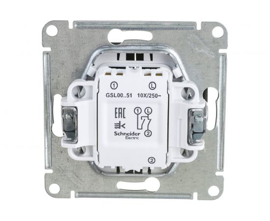 2-клавишный механизм выключателя Schneider Electric скрытой проводки Glossa 10А IP20 5 10AX шоколадный GSL000851 – изображение 3