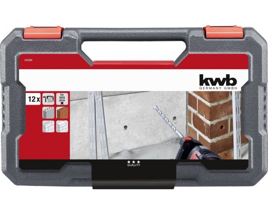 Набор буров в кейсе (12 шт; 5-14 мм; SDS-plus) KWB 240280 – изображение 4