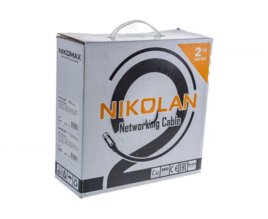 Кабель NIKOLAN U/UTP 4 пары, серый, 100м NKL 2101A-GY – изображение 5