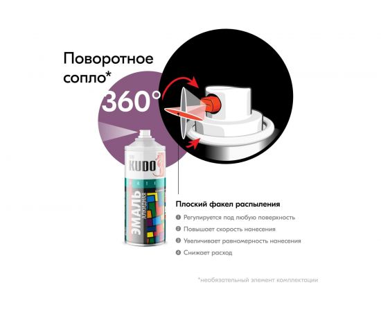 Эмаль-аэрозоль KUDO ун. фиолетовая 520 мл 1/12 1015 57443 – изображение 5