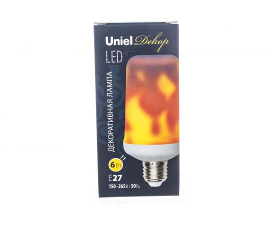 Светодиодная лампа Uniel Декоративный эффект пламени LED-L60-6W/FLAME/E27/FR PLD01WH UL-00003360 – изображение 7