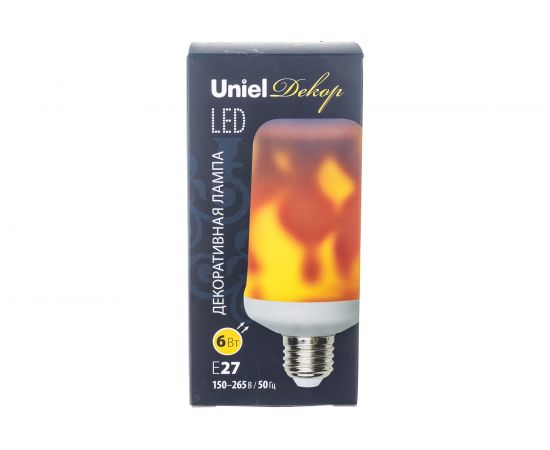 Светодиодная лампа Uniel Декоративный эффект пламени LED-L60-6W/FLAME/E27/FR PLD01WH UL-00003360 – изображение 9