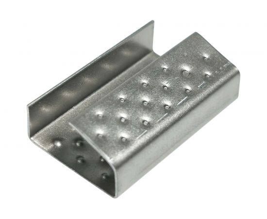 Скрепа Кордленд оцинкованная, 13x27x0,5 мм, для ПП ленты 12 мм, 1000 шт. PP-13zn KREP-00188 