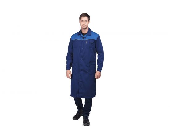 Халат ГК Спецобъединение СТАНДАРТ темно-синий/василек, р.104-108, рост 182-188 Хал 012/104/182 