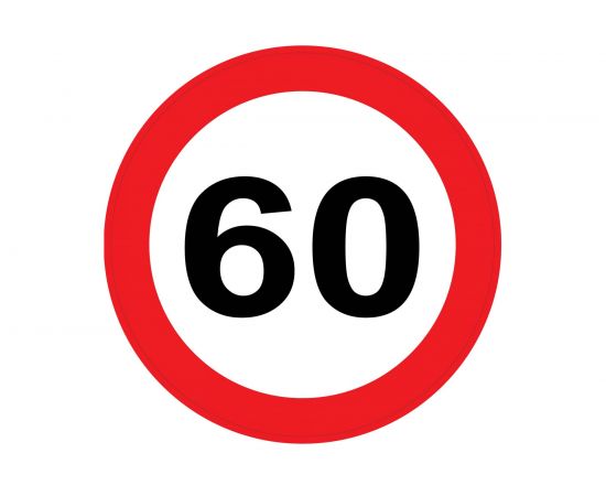 Наклейка на А/М Golden Snail "Ограничение 60", ПДД РФ, 16х16 см GS6021155 