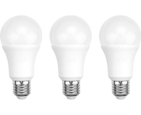 Светодиодная лампа REXANT 3 шт Груша A60 25.5 Вт E27 2423 Лм 4000 K нейтральный свет 604-016-3 