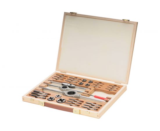 Резьбонарезной набор Bucovice Tools M1-D, М3-М12, в деревянном кейсе 310128 