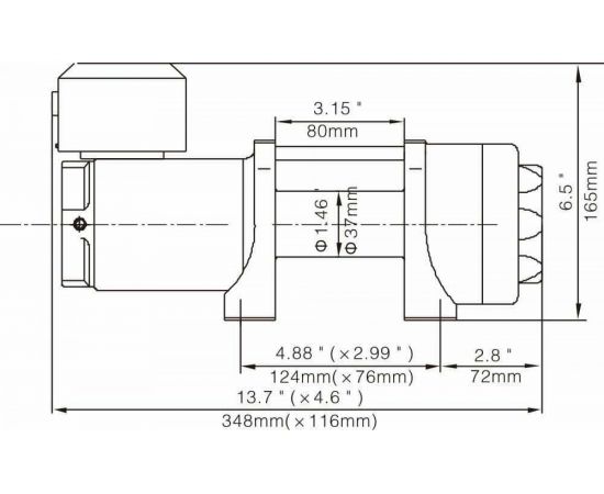 Электрическая лебёдка RUNVA 12V 3500A lbs 1588 кг синтетический трос EWP3500ASR – изображение 16