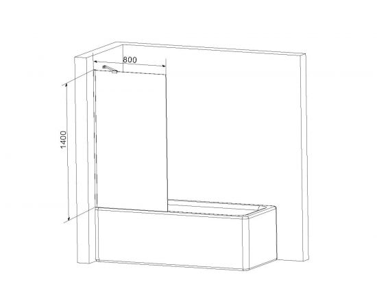 Шторка на борт ванны AM.PM Gem 80х140, фиксированная W90BS-080-140CM – изображение 2