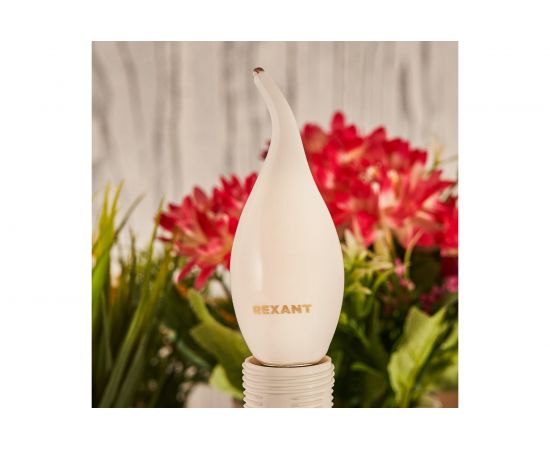 Филаментная лампа REXANT Свеча на ветру CN37 9.5 Вт 2700K E14 матовая колба 604-113 – изображение 2