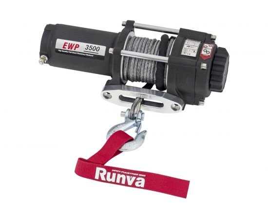 Электрическая лебёдка RUNVA 12V 3500A lbs 1588 кг синтетический трос EWP3500ASR – изображение 2