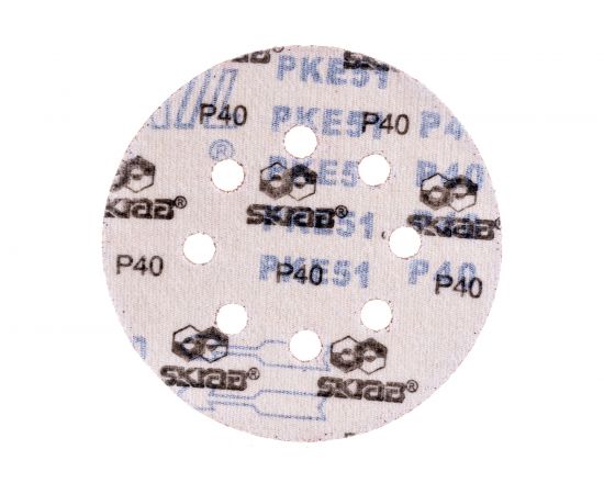 Абразивный круг на липучке (10 шт; 125 мм; Р40) SKRAB 35752 – изображение 2