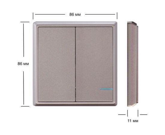 Проходной дистанционный 2клавишный выключатель GRITT Practic розовое золото комплект: 2 выключателя, 2 радиореле 1000Вт 11204 – изображение 2