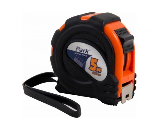 Рулетка с фиксатором прорезиненный корпус Park 5мx25мм TM28-5025 353028 – изображение 4