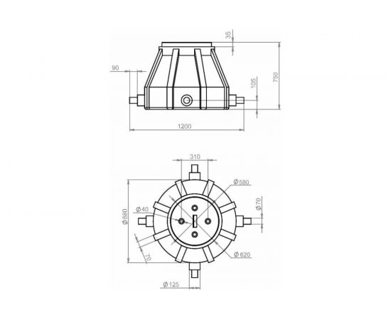 Колодец KSC кабельный, пластиковый KKT-1 M Пласт Инжиниринг KSC-03-090 – изображение 4