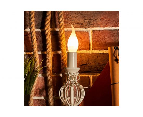 Филаментная лампа REXANT Свеча на ветру CN37 9.5 Вт 2700K E14 матовая колба 604-113 – изображение 4