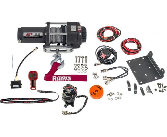 Электрическая лебёдка RUNVA 12V 3500A lbs 1588 кг синтетический трос EWP3500ASR – изображение 5