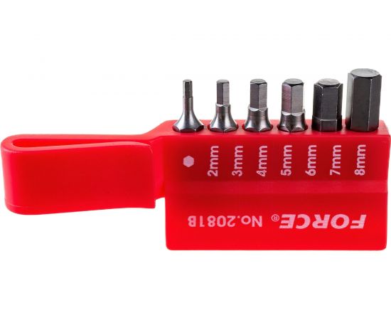 Г-образная отвертка с комплектом бит FORCE 6-гранные 8 предметов 2081B – изображение 5