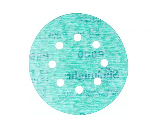 Круг шлифовальный FILM L312T+ (5 шт; 125 мм; на липучке; 8 отв; зелёный; P800) SUNMIGHT 53219R 