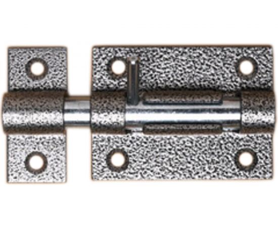 Накладной засов Делга Универсальный (серебро; с круглым ригелем; 105 мм) Д917 