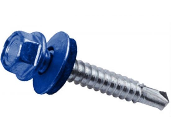 Кровельный саморез Tech-Krep КР сверло 5,5х19 RAL-5005 насыщенный синий 60 шт, коробка с окном 125700 