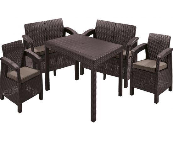 Комплект мебели Keter Corfu fiesta set коричневый 223230 