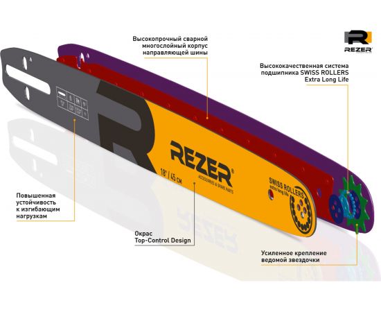 Шина сварная (45 см; 1.5 мм; 0.325") для бензопил Carver 45-18, Forward, Patriot, BGT 18 Rezer 455 L 8 F 