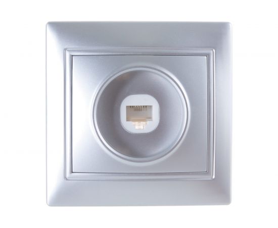 Телефонная розетка Smartbuy 1-местная серебро Венера SBE-01s-S1-PH 