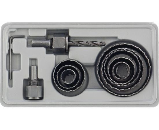 Набор кольцевых пил по дереву, 19-64 мм 11 предм, MATRIX 70473 