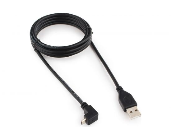 Кабель Cablexpert Pro USB 2.0 AM/micro-BM 5P, 1,8м, угловой, экран, черный CCP-mUSB2-AMBM90-6 
