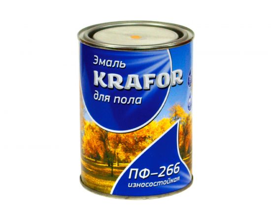 Алкидная эмаль Krafor ПФ-266 желто-коричневая 20 кг 1 26067 