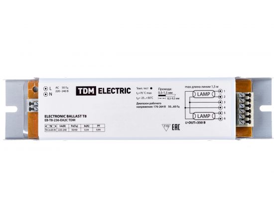 Электронный пускорегулирующий аппарат | дроссель TDM EB-T8-236-EA2С SQ0339-0007 