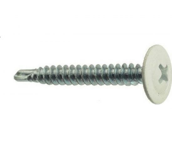 Саморезы с пресс-шайбой Госкреп со сверл. 4,2х16мм белые RAL9003 35 шт., подвес 1-0017420 