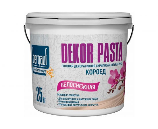 Готовая декоративная акриловая штукатурка Bergauf Dekor Pasta (короед; 2 мм; 25 кг) 52541 