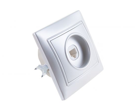 Телефонная розетка Smartbuy 1-местная серебро Венера SBE-01s-S1-PH – изображение 2