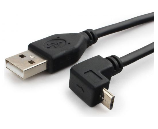 Кабель Cablexpert Pro USB 2.0 AM/micro-BM 5P, 1,8м, угловой, экран, черный CCP-mUSB2-AMBM90-6 – изображение 2