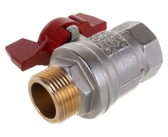 Шаровой кран RuB, 3/4" DN20 PN40, ВР-НР, серия MILANO (S.90), бабочка S90E26 – изображение 2