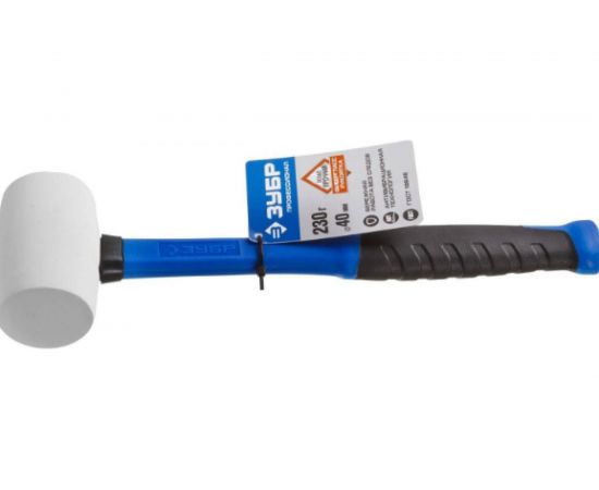 Киянка с фиберглассовой ручкой ЗУБР ПРОФЕССИОНАЛ резиновая белая, 230г 20531-230_z02 – изображение 3