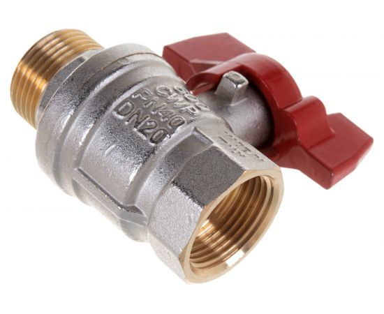 Шаровой кран RuB, 3/4" DN20 PN40, ВР-НР, серия MILANO (S.90), бабочка S90E26 – изображение 3