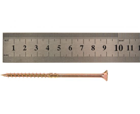 Шуруп Rusconnect CS 05090 с/нарез. д/дерева, потай, 5х90, 200 шт. Желтый цинк 310509i – изображение 5