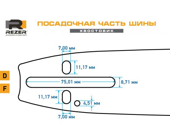 Шина сварная (45 см; 1.5 мм; 0.325") для бензопил Carver 45-18, Forward, Patriot, BGT 18 Rezer 455 L 8 F – изображение 6