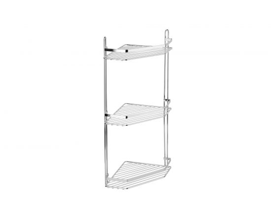 Полка для ванной комнаты и кухни Fora Corsa угловая, тройная KOR-629 
