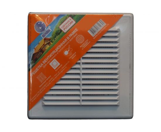 Решетка вентиляционная Люкс (150х150 мм; рамка с сеткой) Космовент ЛР1515 