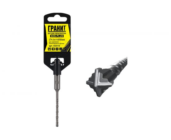 Бур Quadro-X (4.0х110/50 мм; SDS-plus) ГРАНИТ 444110 