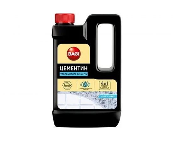 Концентрированное средство для удаления остатков цемента и других строительных смесей Bagi Цементин Уборка после ремонта, 500 мл 1015024142 
