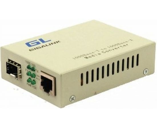 Конвертер UTP-SFP GIGALINK 10/100/1000Мбит/с в 1000Мбит/с GL-MC-UTPG-SFPG-F 